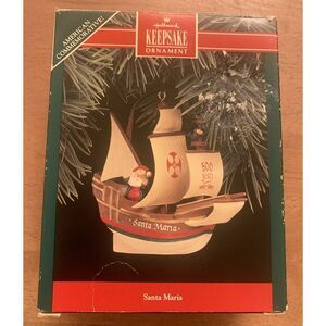 VTG Hallmark Keepsake American Commemorative Christmas Ornament SANTA MARIA 1992